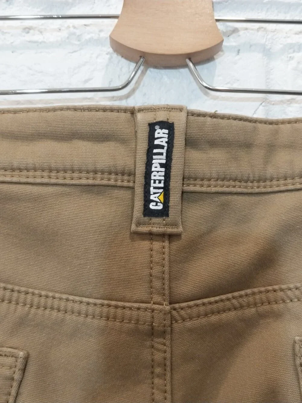 CAT Caterpillar Fleece Lined Pants Mens 40x32 Brown Canvas Insulated Work Wear.